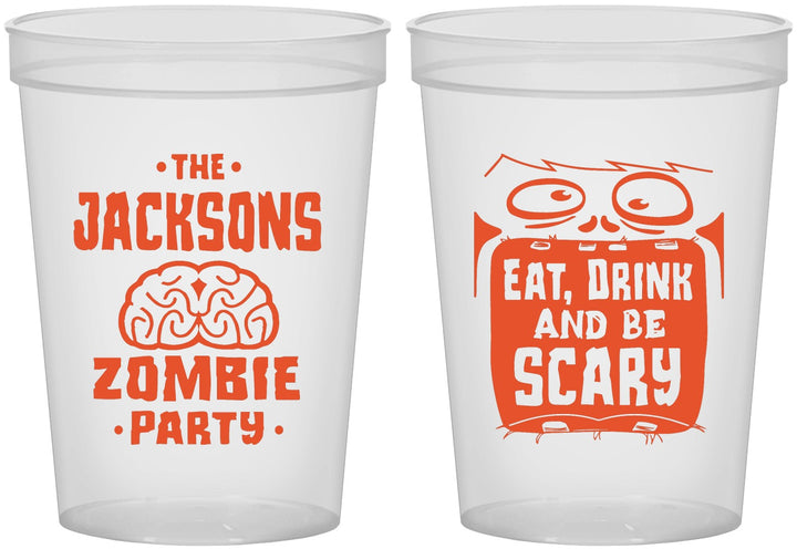 Custom Halloween 16 oz Translucent Cups - Eat Drink Be Scary | 250028