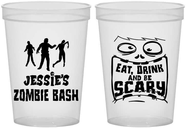 Custom Halloween 16 oz Translucent Cups - Eat Drink Be Scary | 250029