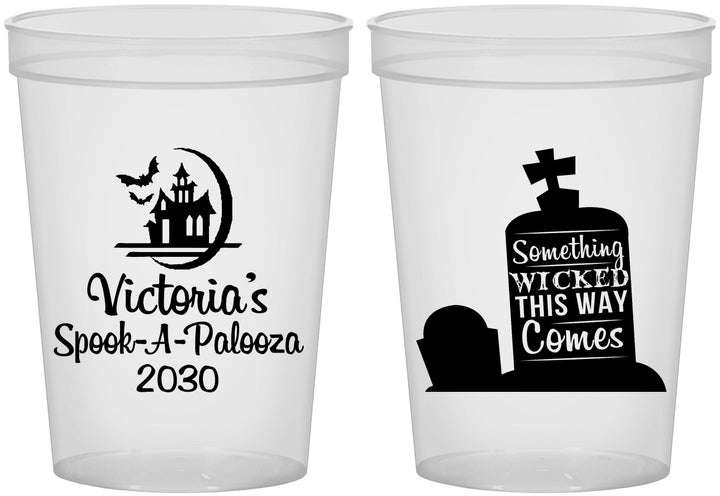 Custom Halloween 16 oz Translucent Cups - Haunted House | 250031