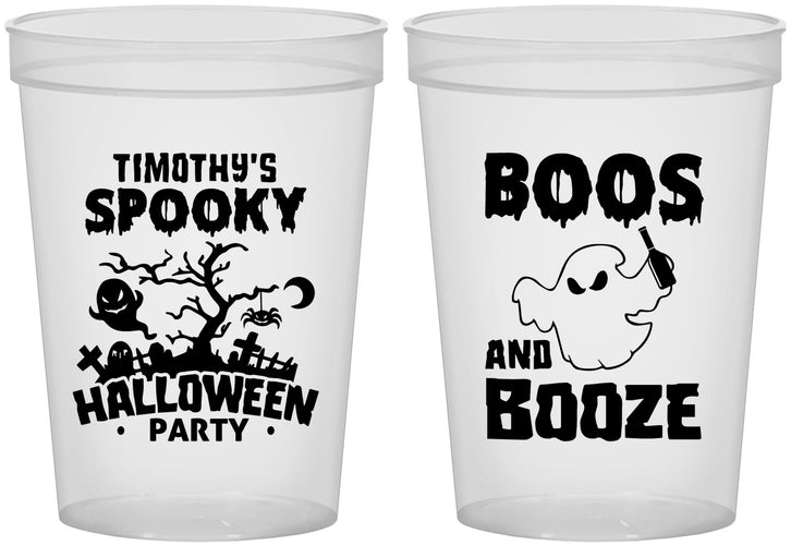 Custom Halloween 16 oz Translucent Cups - Boos And Booze | 250041