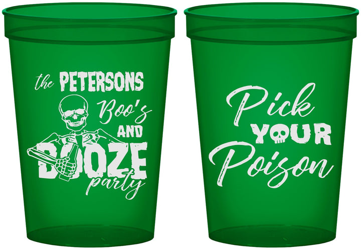 Custom Halloween 16 oz Translucent Cups - Boos And Booze | 250054