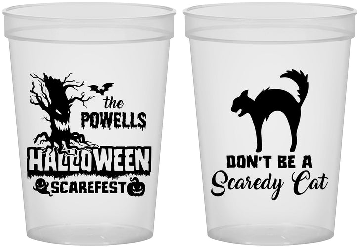 Custom Halloween 16 oz Translucent Cups - Scaredy Cat | 250055