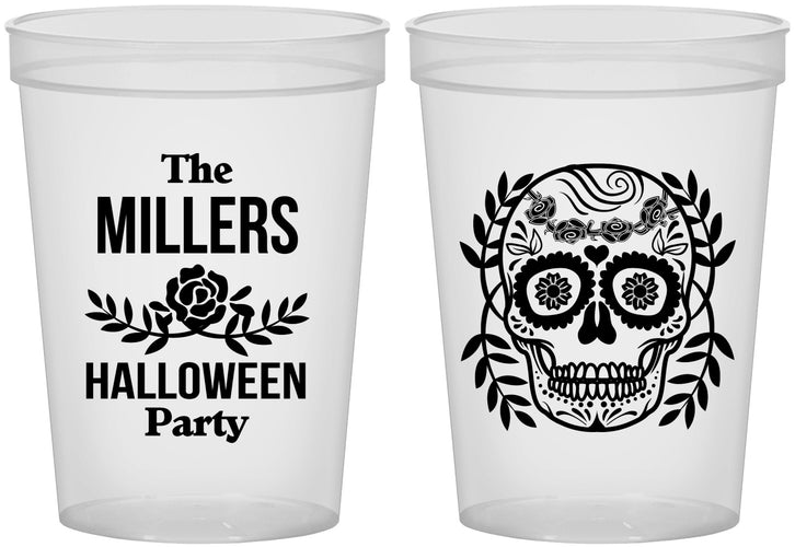 Custom Halloween 16 oz Translucent Cups - Sugar Skull | 250061