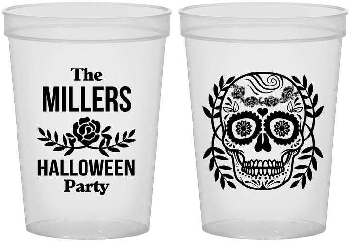 Custom Halloween 16 oz Translucent Cups - Sugar Skull | 250061