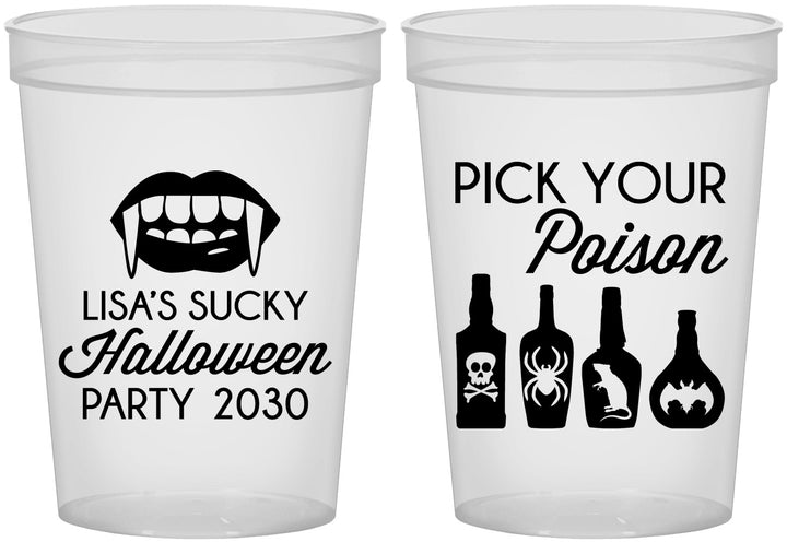 Custom Halloween 16 oz Translucent Cups - Pick Your Poison | 250065