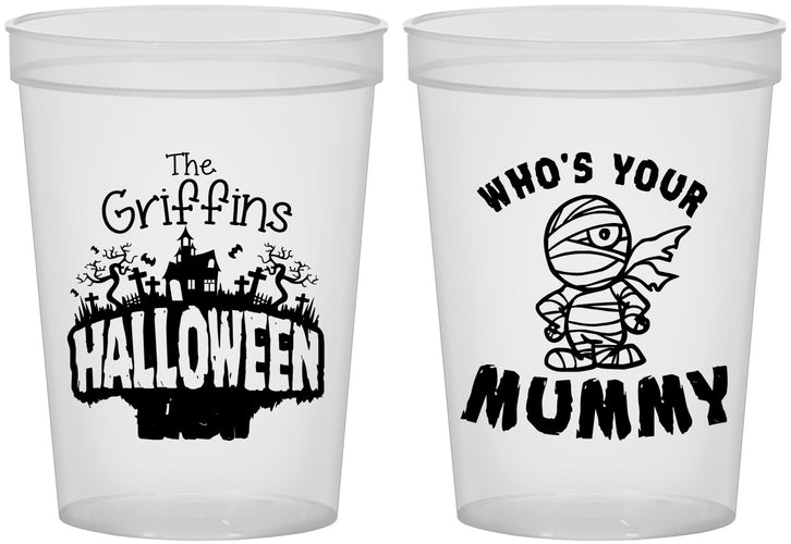 Custom Halloween 16 oz Translucent Cups - Whos Your Mummy | 250067