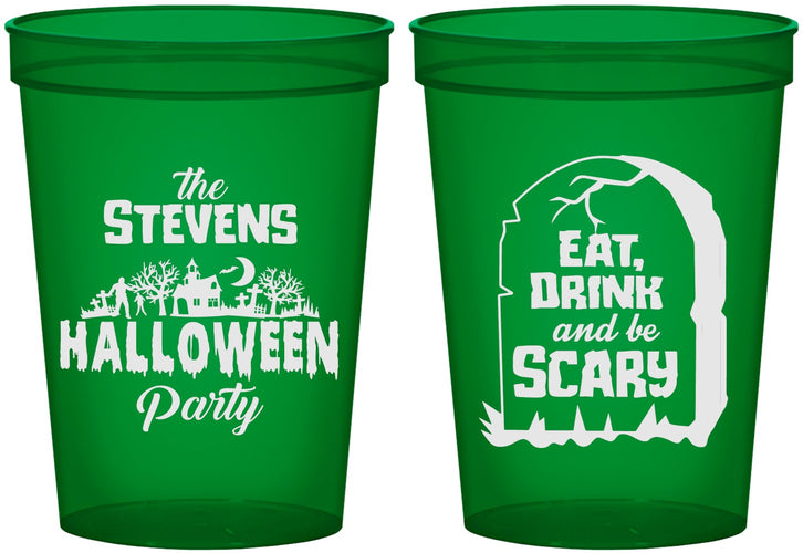 Custom Halloween 16 oz Translucent Cups - Eat Drink Be Scary | 250074