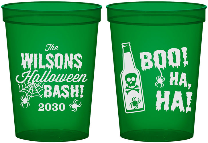 Custom Halloween 16 oz Translucent Cups - Boo Skeleton | 250078