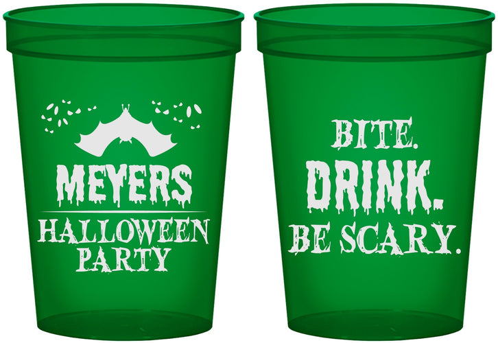 Custom Halloween 16 oz Translucent Cups - Bite Drink Be Scary | 250082