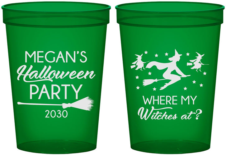 Custom Halloween 16 oz Translucent Cups - Where My Witches At | 250086