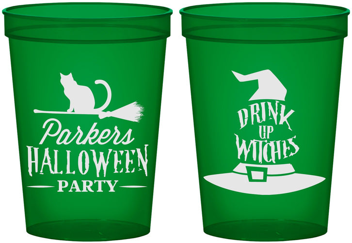 Custom Halloween 16 oz Translucent Cups - Drink Up Witches | 250094