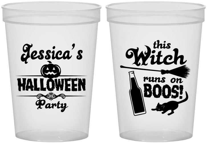 Custom Halloween 16 oz Translucent Cups - Witch Boos | 250097