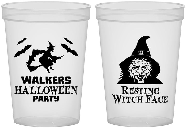 Custom Halloween 16 oz Translucent Cups - Resting Witch Face | 250099