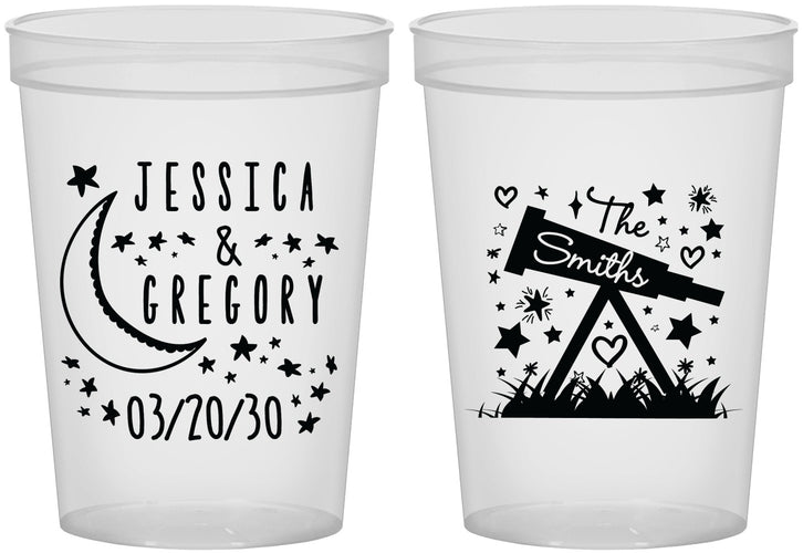 Custom Wedding 16 oz Translucent Cups - Telescope | 255
