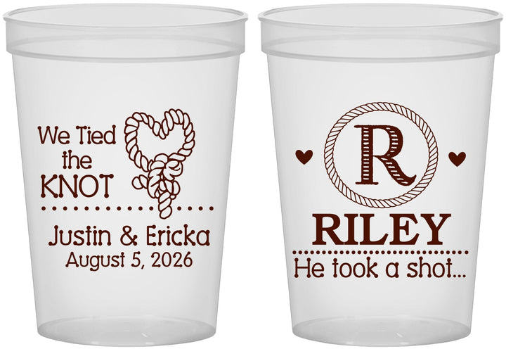 Custom Wedding 16 oz Translucent Cups - We Tied The Knot | 260