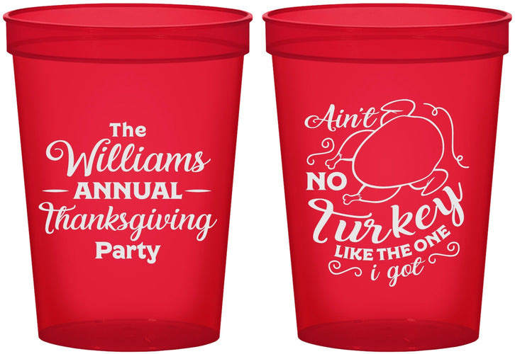 Custom Thanksgiving 16 oz Translucent Cups - Turkey | 260005