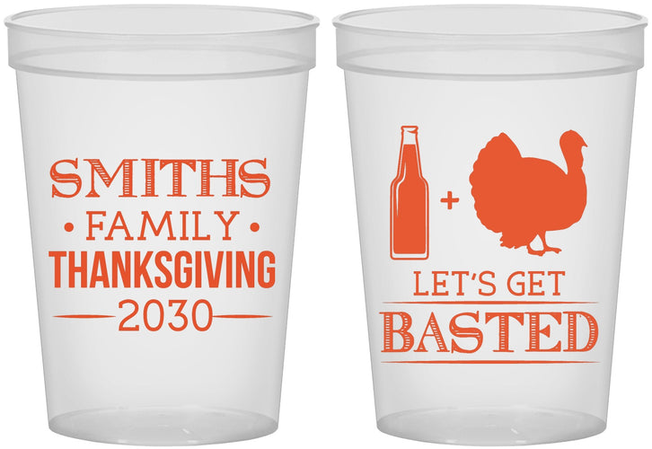 Custom Thanksgiving 16 oz Translucent Cups - Lets Get Basted | 260008