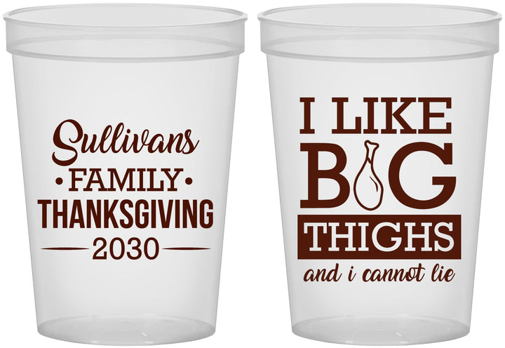 Custom Thanksgiving 16 oz Translucent Cups - Big Thighs | 260011
