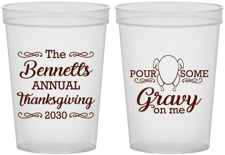 Custom Thanksgiving 16 oz Translucent Cups - Turkey Gravy | 260015