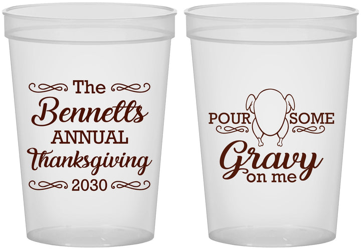 Custom Thanksgiving 16 oz Translucent Cups - Turkey Gravy | 260015