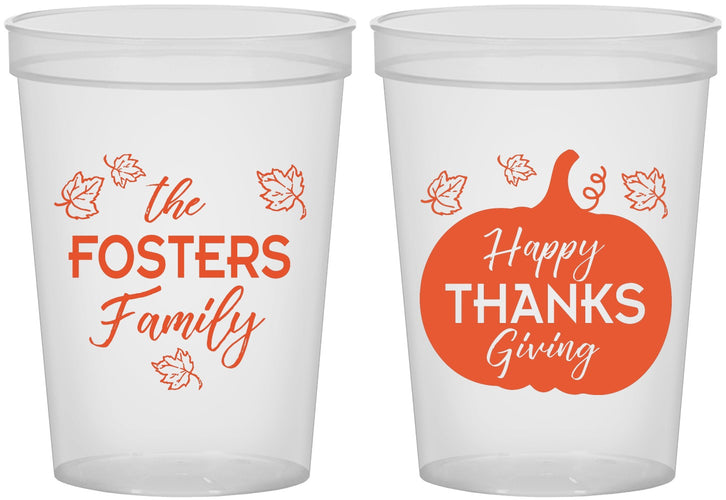 Custom Thanksgiving 16 oz Translucent Cups - Pumpkin | 260016