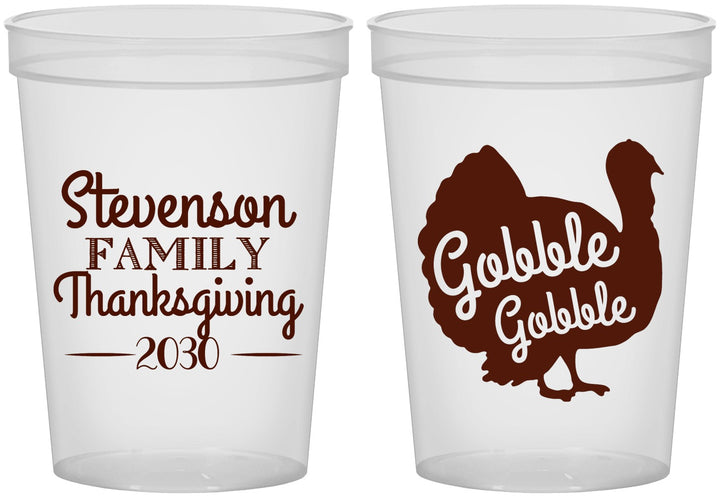 Custom Thanksgiving 16 oz Translucent Cups - Gobble Turkey | 260018