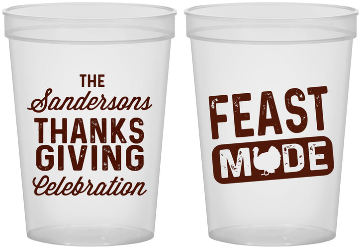 Custom Thanksgiving 16 oz Translucent Cups - Feast Mode | 260019