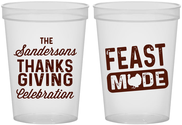 Custom Thanksgiving 16 oz Translucent Cups - Feast Mode | 260019