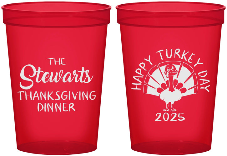 Custom Thanksgiving 16 oz Translucent Cups - Turkey Day | 260021