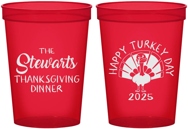 Custom Thanksgiving 16 oz Translucent Cups - Turkey Day | 260021