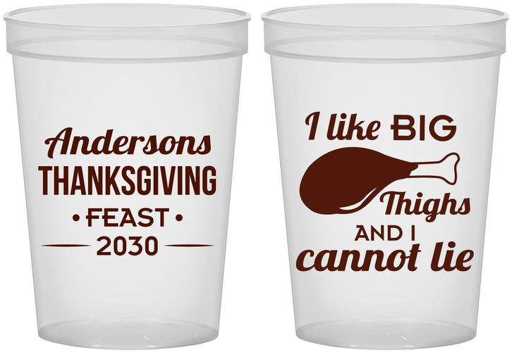 Custom Thanksgiving 16 oz Translucent Cups - Big Thighs | 260023