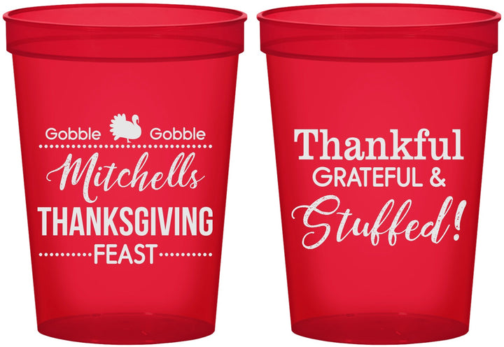 Custom Thanksgiving 16 oz Translucent Cups - Thankful Stuffed | 260029