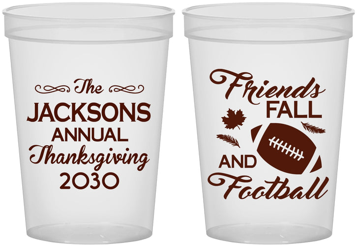 Custom Thanksgiving 16 oz Translucent Cups - Football | 260031