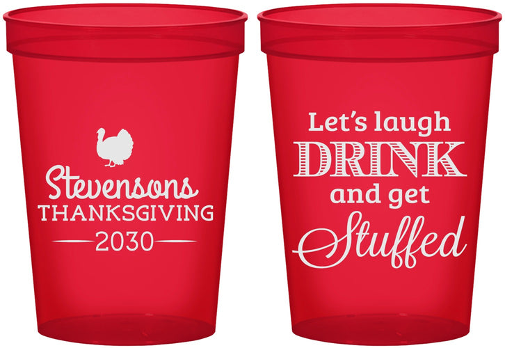 Custom Thanksgiving 16 oz Translucent Cups - Turkey Stuffed | 260037