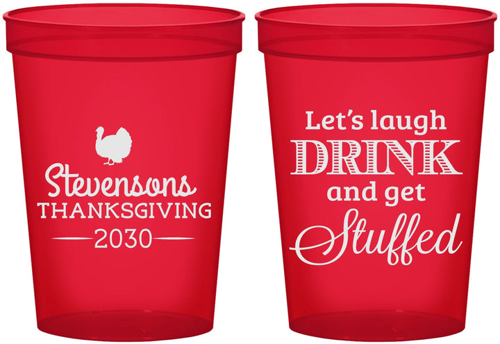Custom Thanksgiving 16 oz Translucent Cups - Turkey Stuffed | 260037