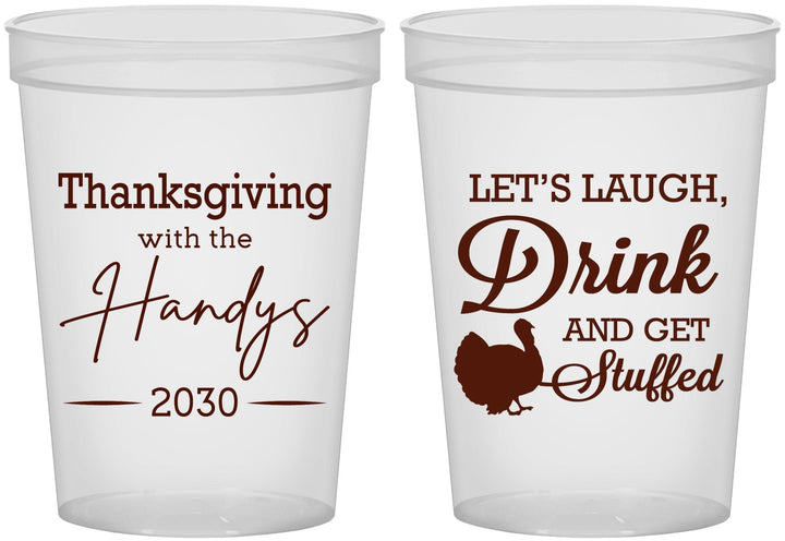 Custom Thanksgiving 16 oz Translucent Cups - Turkey Stuffed | 260038