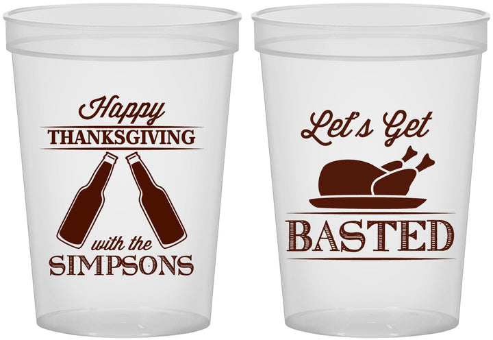 Custom Thanksgiving 16 oz Translucent Cups - Lets Get Basted | 260039