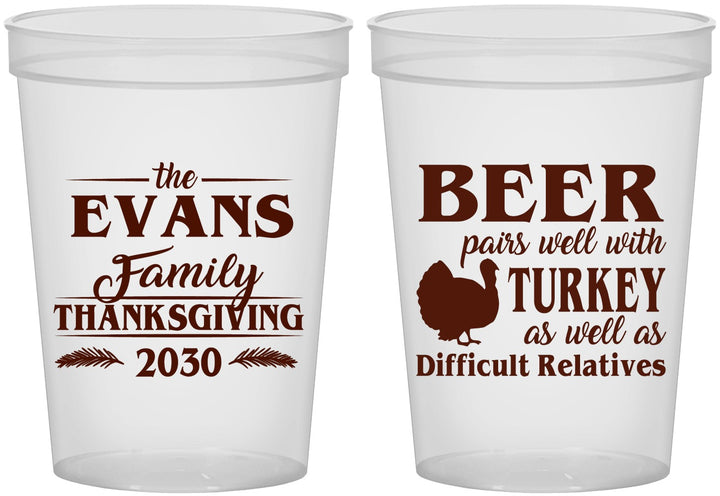 Custom Thanksgiving 16 oz Translucent Cups - Turkey | 260042