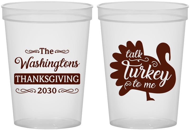 Custom Thanksgiving 16 oz Translucent Cups - Talk Turkey To Me | 260046