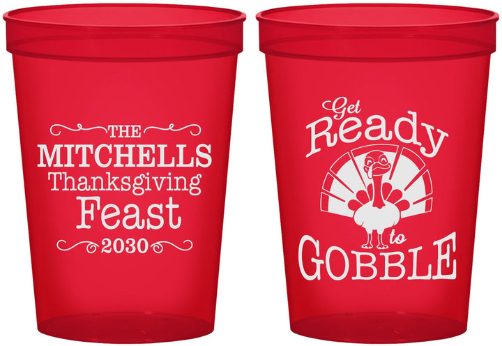 Custom Thanksgiving 16 oz Translucent Cups - Turkey Gobble | 260049