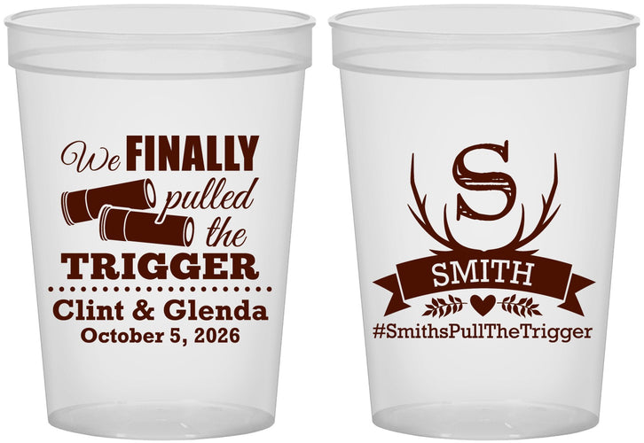 Custom Wedding 16 oz Translucent Cups - Finally Pull The Trigger | 264