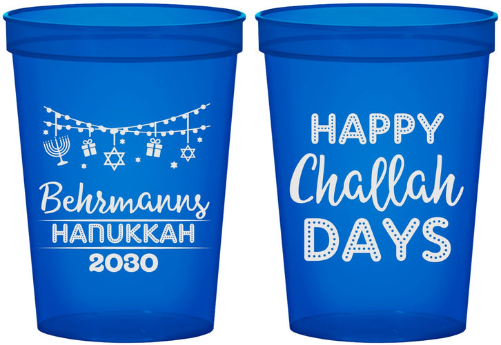 Custom Hanukkah 16 oz Translucent Cups - Challah Days | 270003