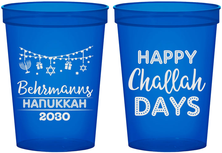 Custom Hanukkah 16 oz Translucent Cups - Challah Days | 270003