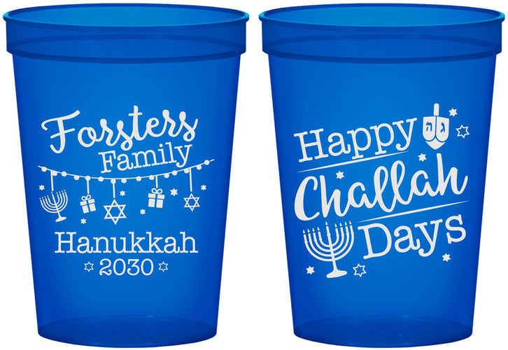 Custom Hanukkah 16 oz Translucent Cups - Challah Days | 270004