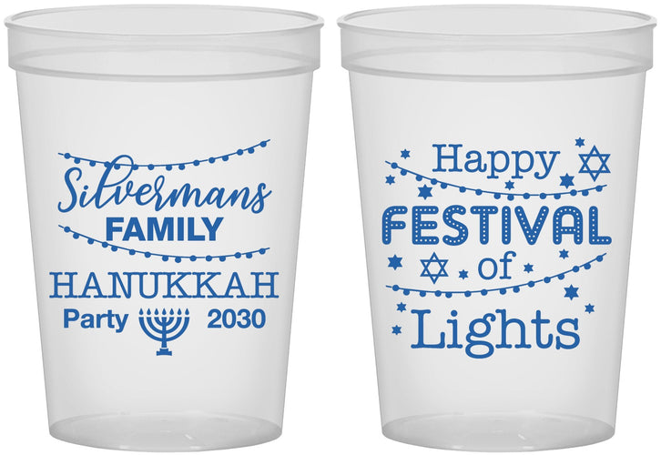 Custom Hanukkah 16 oz Translucent Cups - Festival Of Lights | 270006
