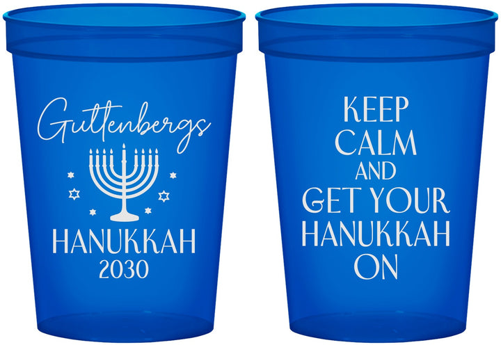 Custom Hanukkah 16 oz Translucent Cups - Menorah | 270008