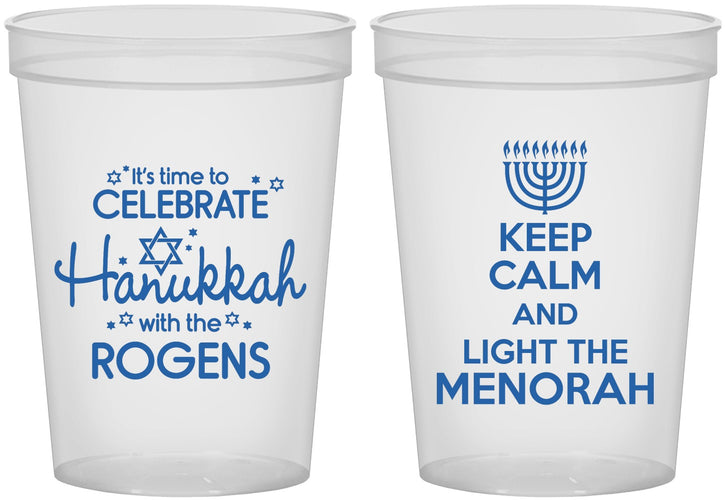 Custom Hanukkah 16 oz Translucent Cups - Menorah | 270013