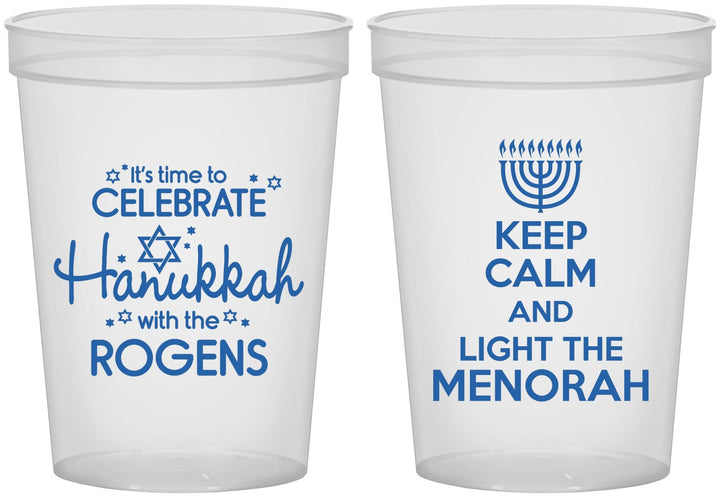 Custom Hanukkah 16 oz Translucent Cups - Menorah | 270013