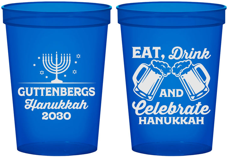 Custom Hanukkah 16 oz Translucent Cups - Menorah | 270023