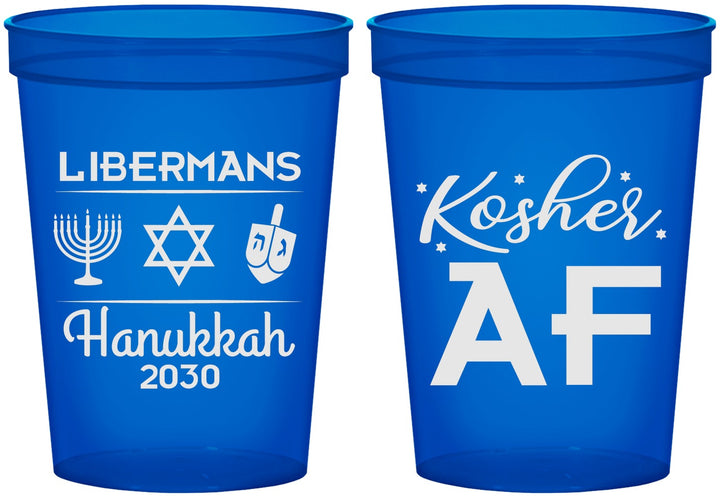 Custom Hanukkah 16 oz Translucent Cups - Menorah Dreidel | 270024